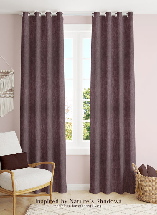 Arezzo Plain Blackout Curtains | Soft Heavy Fabric & Total Light Block | Mauve | Set of 2 | Fully Customizable
