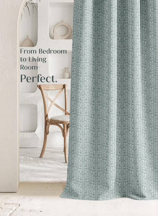 Eudora Jacquard Room Darkening Curtains | Pebble Jacquard Weave | Seafoam Green | Set of 2 | Fully Customizable