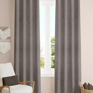 Arezzo Plain Blackout Curtains | Soft Heavy Fabric & Total Light Block | Gray | Set of 2 | Fully Customizable
