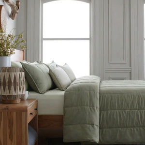 Home Crayons Cocoon 8-Piece AC Bedding Set | Coordinated Comforter, Fitted Sheet & Covers in One Set | Olive Mist