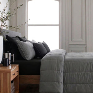 Home Crayons Cocoon 8-Piece AC Bedding Set | Coordinated Comforter, Fitted Sheet & Covers in One Set | Moonstone Gray