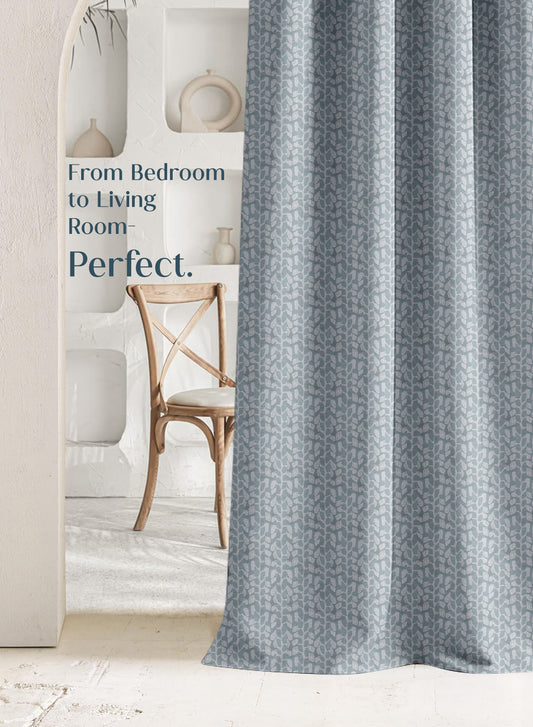 Eudora Jacquard Room Darkening Curtains | Pebble Jacquard Weave | Twilight Aqua | Set of 2 | Fully Customizable