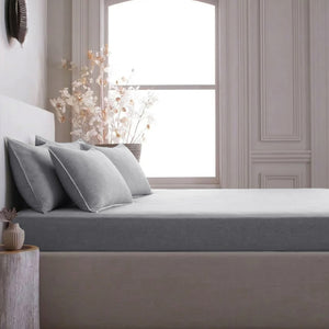 Home Crayons LuxeFit™ Fitted Bedsheet Set | Perfect Fit for Queen & King Mattresses | Quill Gray
