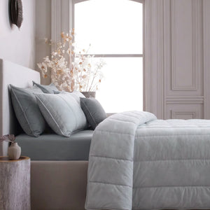 Home Crayons Cocoon 8-Piece AC Bedding Set | Coordinated Comforter, Fitted Sheet & Covers in One Set | Pearl Gray