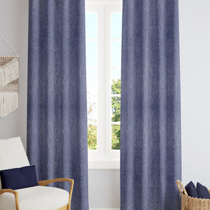 Arezzo Plain Blackout Curtains | Soft Heavy Fabric & Total Light Block | Comet Blue | Set of 2 | Fully Customizable