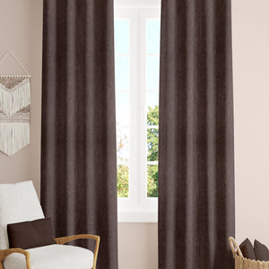 Arezzo Plain Blackout Curtains | Soft Heavy Fabric & Total Light Block | Crater Brown | Set of 2 | Fully Customizable