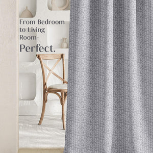 Eudora Jacquard Room Darkening Curtains | Pebble Jacquard Weave | Feather Gray | Set of 2 | Fully Customizable