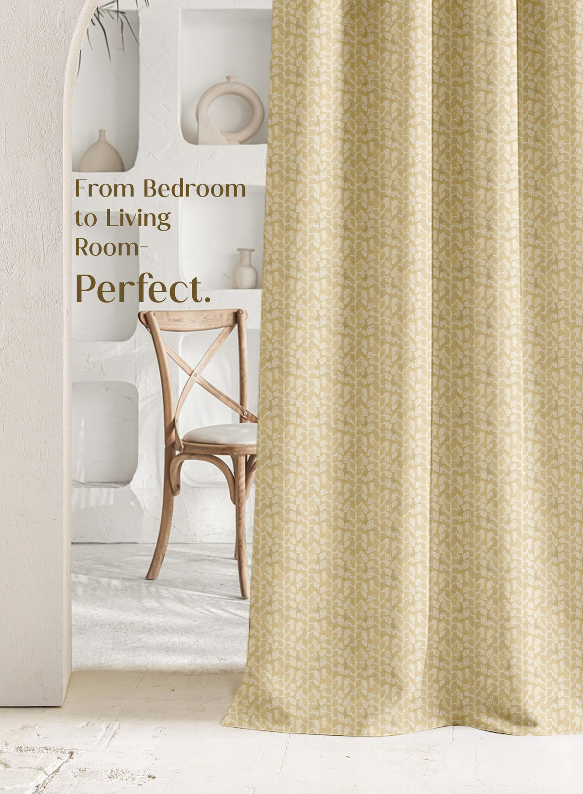 Eudora Jacquard Room Darkening Curtains | Pebble Jacquard Weave | Champagne Gold | Set of 2 | Fully Customizable