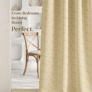 Eudora Jacquard Blackout Curtains | Pebble Jacquard Weave & Total Light Block | Champagne Gold | Set of 2 | Fully Customizable