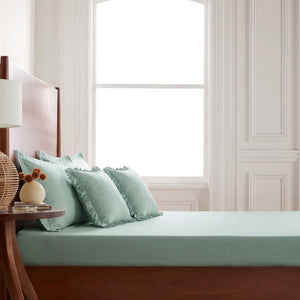 Home Crayons LuxeSoft™ Double Bedsheet Set | Oversized King | Includes 2 Pillow Covers & 2 Cushion Covers | Matcha Milk