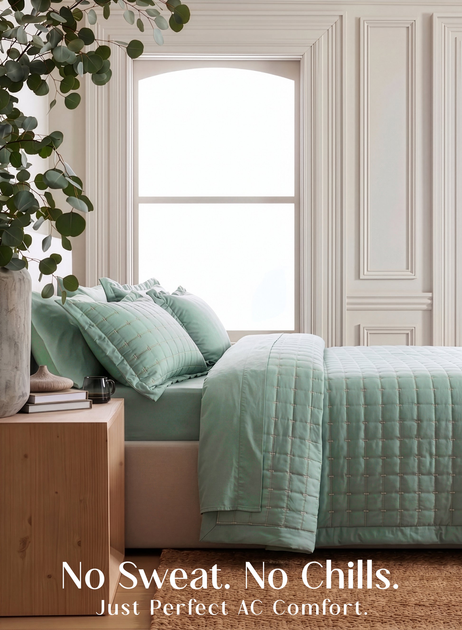 Home Crayons CloudTouch™ 8-Piece AC Bedding Set | Complete Bedroom Upgrade in One Set | Matcha Milk