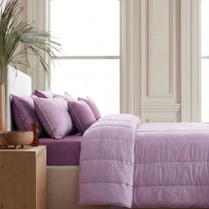 Home Crayons Cocoon 8-Piece AC Bedding Set | Coordinated Comforter, Fitted Sheet & Covers in One Set | Lilac Daisy