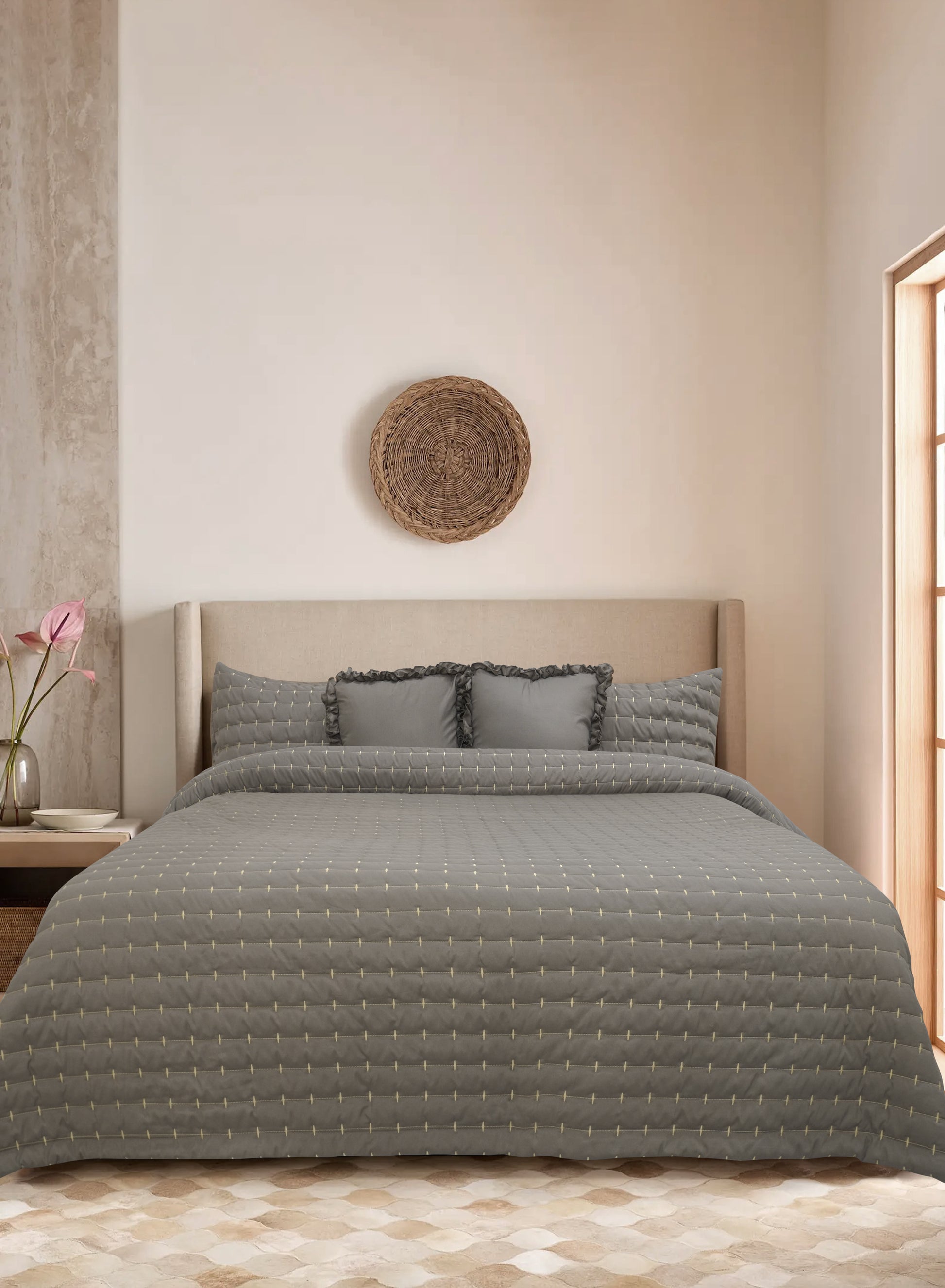 Home Crayons CloudTouch™ Comforter Set | All-Season | 33% Oversized | Includes 2 Pillow Covers & 2 Cushion Covers | Smoked Coffee