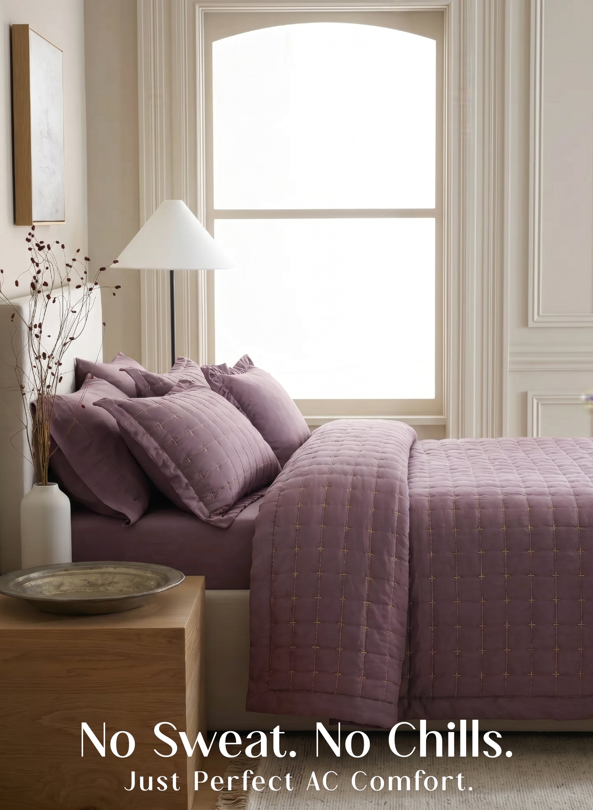 Home Crayons CloudTouch™ 8-Piece AC Bedding Set | Complete Bedroom Upgrade in One Set | Mulberry