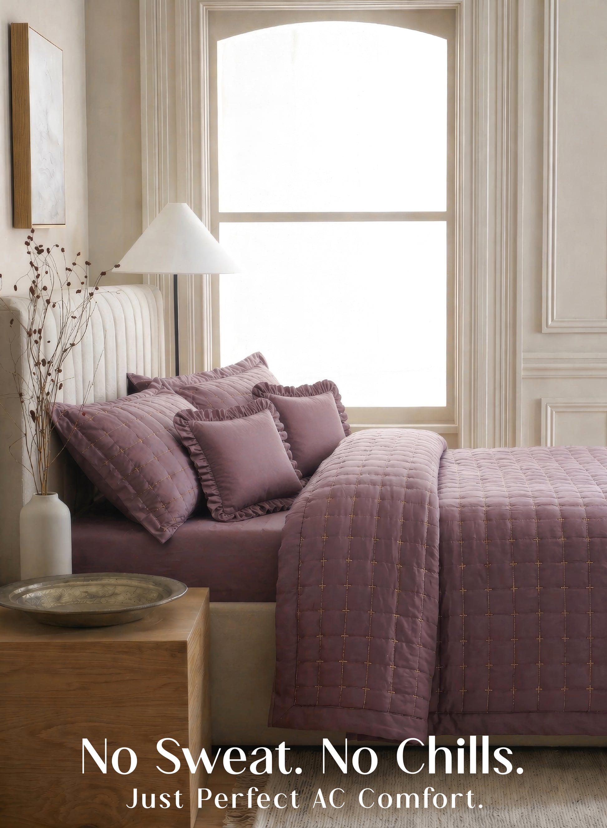 Home Crayons CloudTouch™ 5-Piece AC Comforter Set | 33% Oversized | Includes 2 Pillow & 2 Cushion Covers | Mulberry
