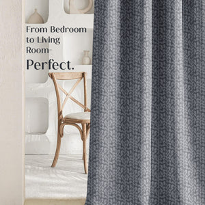 Eudora Jacquard Blackout Curtains | Pebble Jacquard Weave & Total Light Block | Dusk Gray | Set of 2 | Fully Customizable