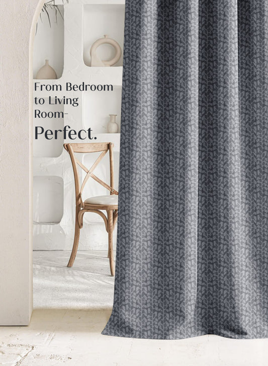 Eudora Jacquard Room Darkening Curtains | Pebble Jacquard Weave | Dusk Gray | Set of 2 | Fully Customizable