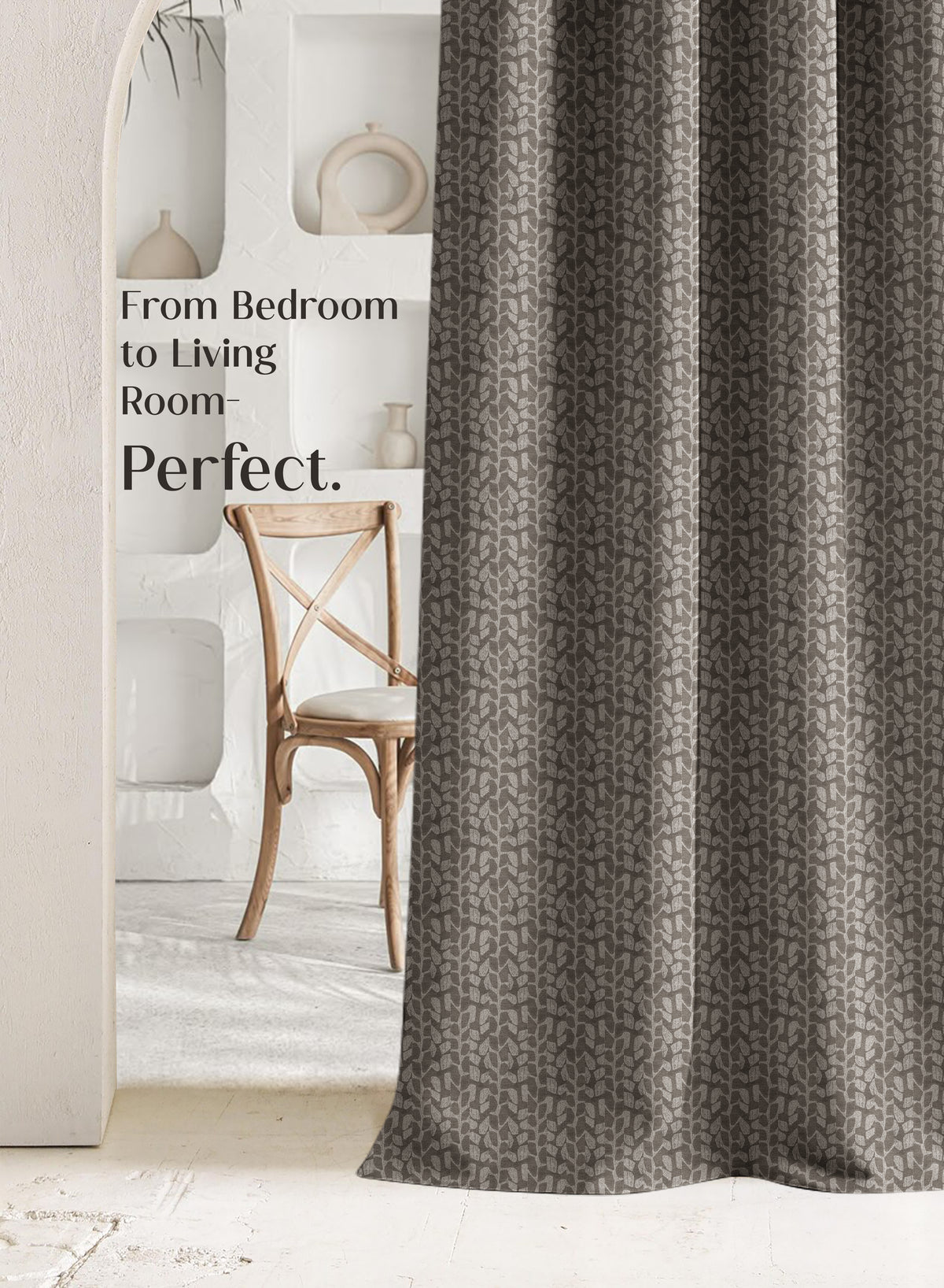 Eudora Jacquard Room Darkening Curtains | Pebble Jacquard Weave | Café Dusk | Set of 2 | Fully Customizable