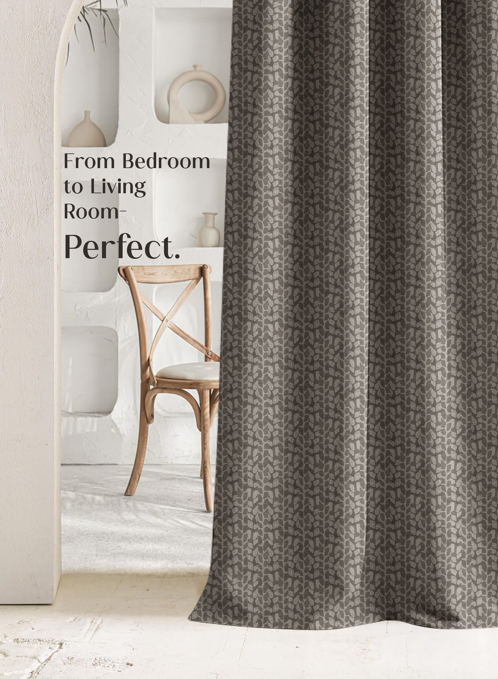 Eudora Jacquard Room Darkening Curtains | Pebble Jacquard Weave | Café Dusk | Set of 2 | Fully Customizable