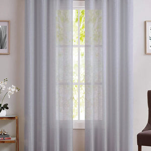 Casper Plain Sheer Curtains | Pearl | Set of 2