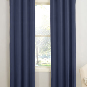 Casper Plain Room Darkening Curtains | Blue | Set of 2
