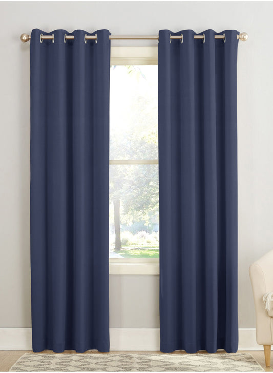 Casper Plain Room Darkening Curtains | Blue | Set of 2