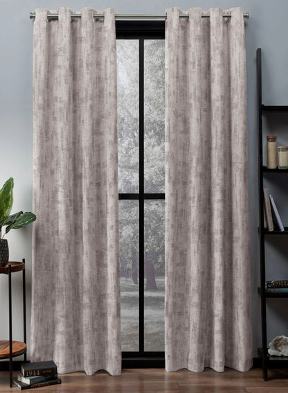 Bling Rustic Vibe Room Darkening Curtains | 100% Cotton | Beige | Set of 2