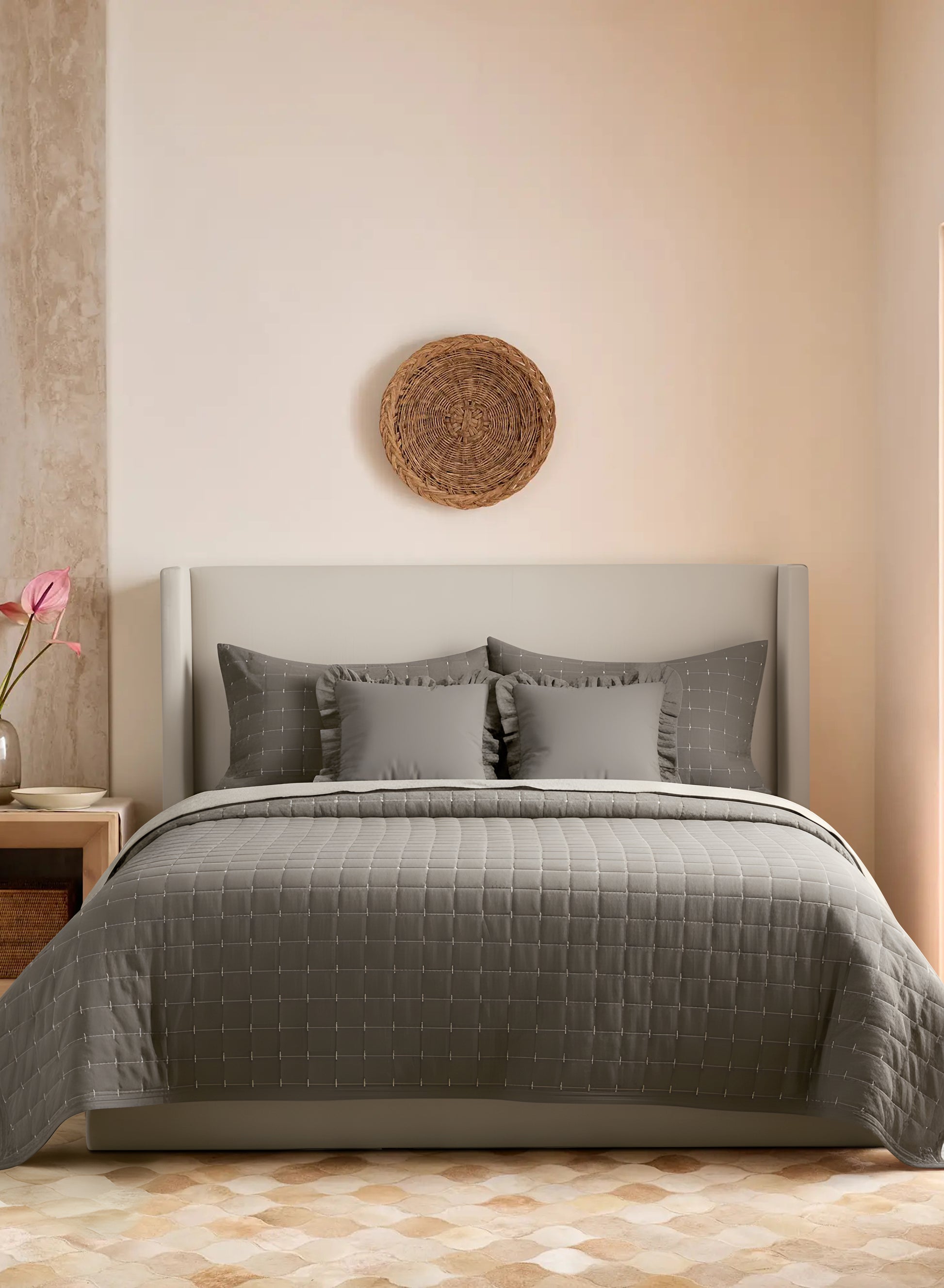 Home Crayons CloudTouch™ Comforter Set | All-Season | 33% Oversized | Includes 2 Pillow Covers & 2 Cushion Covers | Smoked Coffee