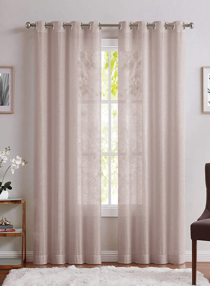 Casper Plain Sheer Curtains | Cashmere | Set of 2