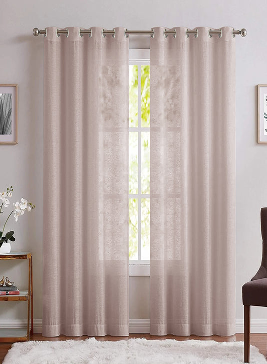 Casper Plain Sheer Curtains | Cashmere | Set of 2