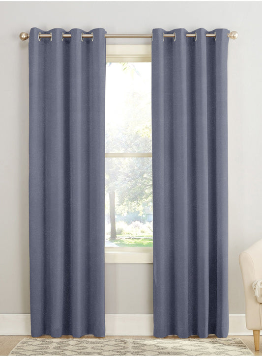 Casper Plain Blackout Curtains | Denim Blue | Set of 2
