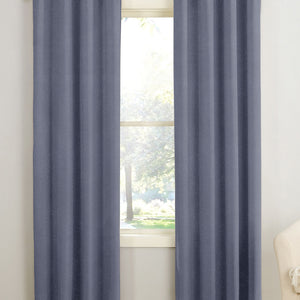 Casper Plain Room Darkening Curtains | Denim Blue | Set of 2