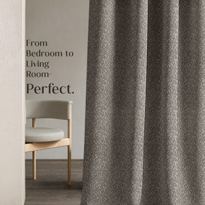 Eudora Jacquard Room Darkening Curtains | European Jacquard Weave | Café Dusk | Set of 2 | Fully Customizable