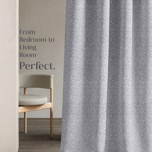 Eudora Jacquard Room Darkening Curtains | European Jacquard Weave | Feather Gray | Set of 2 | Fully Customizable