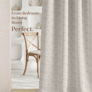 Eudora Jacquard Room Darkening Curtains | Pebble Jacquard Weave | Oatleaf | Set of 2 | Fully Customizable