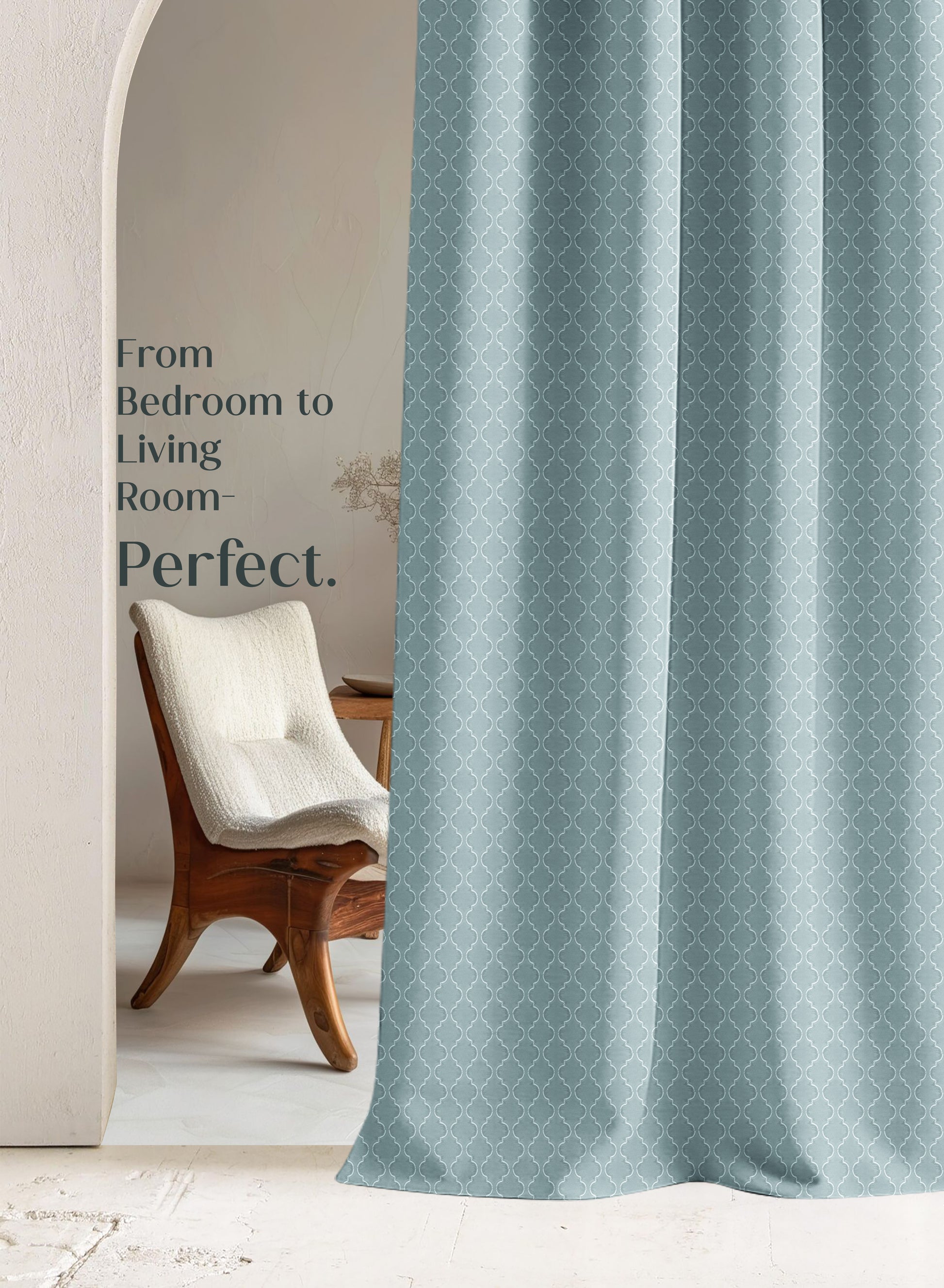 Teramo Jacquard Blackout Curtains | Crest Jacquard Weave & Total Light Block | Caribbean Coral | Set of 2 | Fully Customizable
