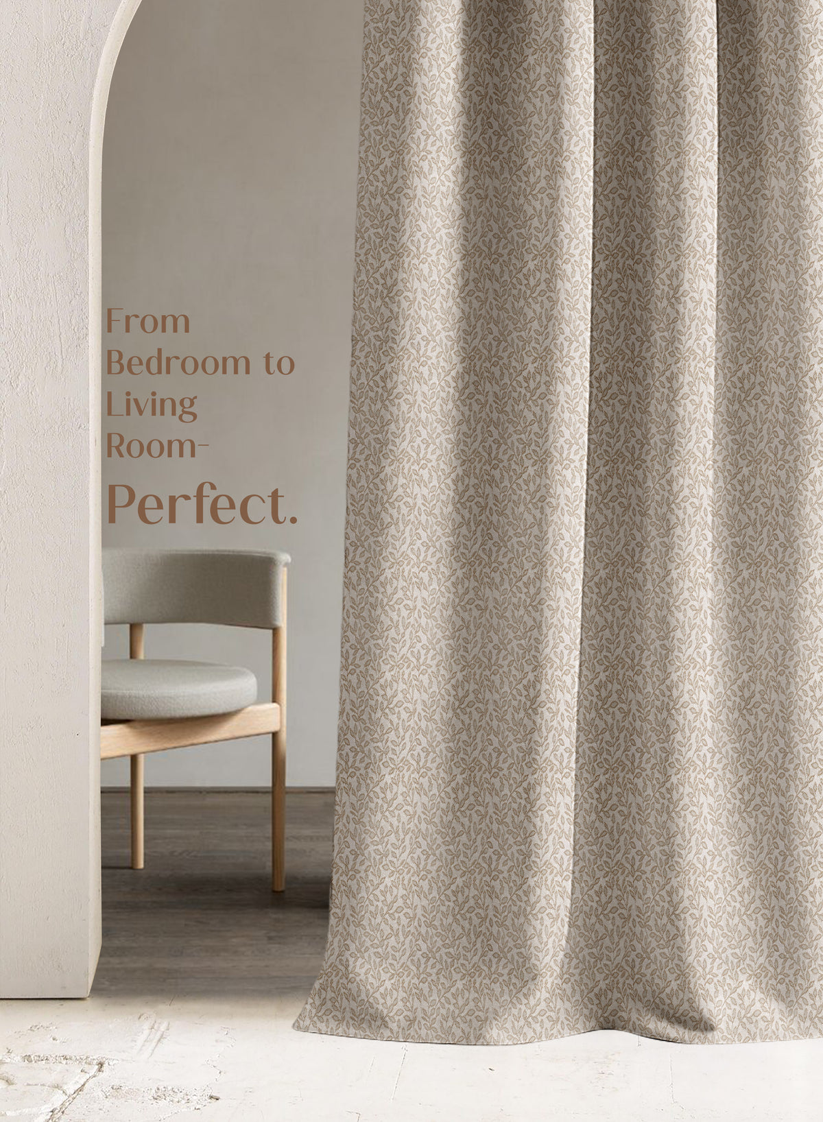 Eudora Jacquard Blackout Curtains | European Jacquard Weave & Total Light Block | Tan | Set of 2 | Fully Customizable