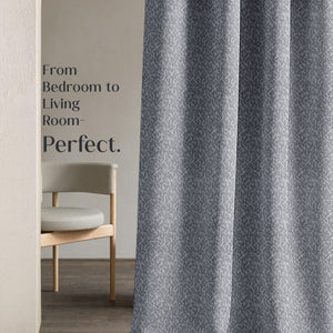 Eudora Jacquard Room Darkening Curtains | European Jacquard Weave | Dusk Gray | Set of 2 | Fully Customizable