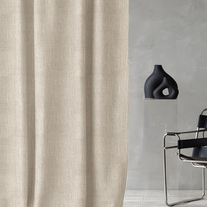 Elora Textured Room Darkening Curtains | Minimal Design | Off White | Set of 2 | Fully Customizable