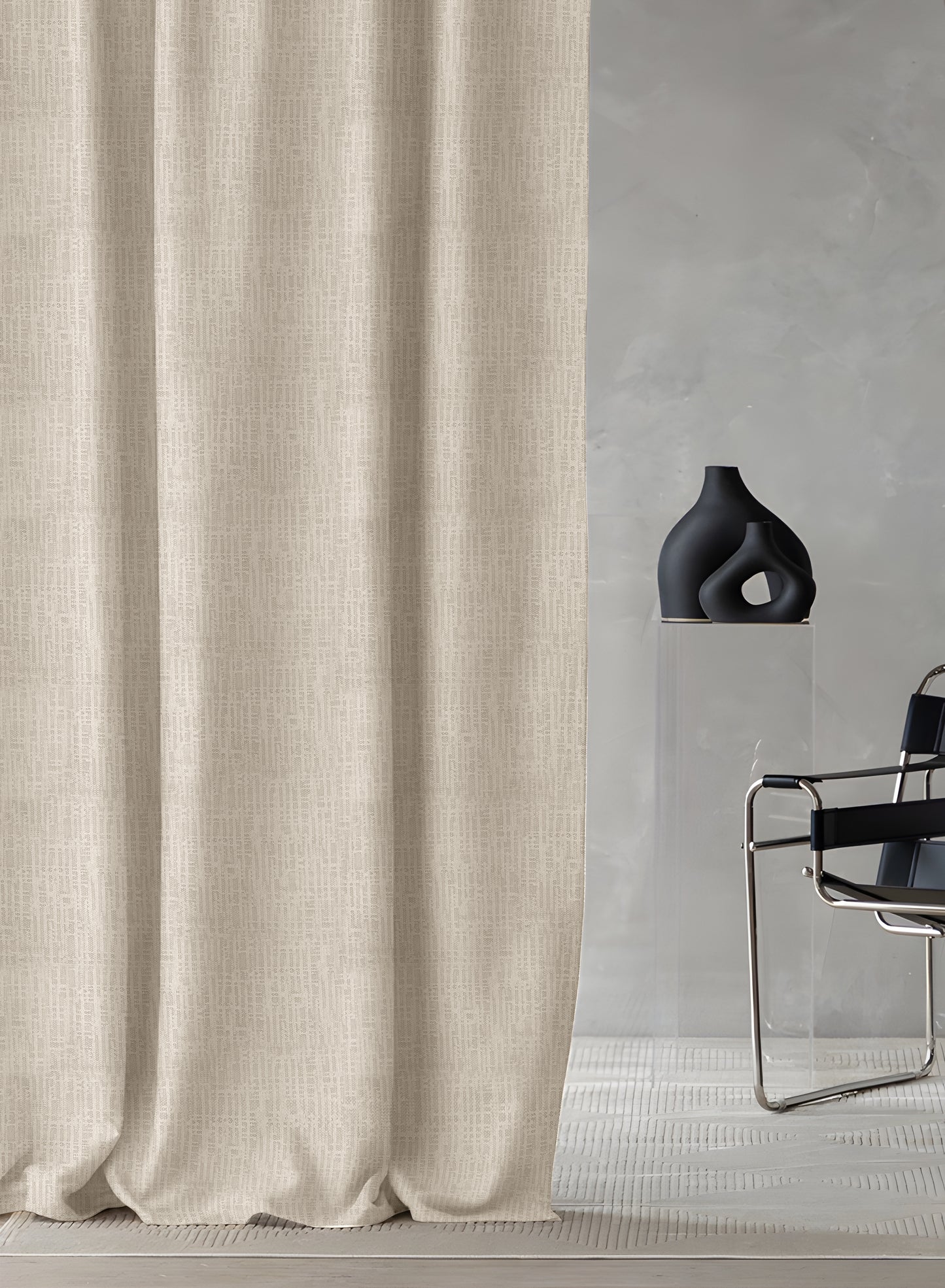 Elora Textured Room Darkening Curtains | Off White | Set of 2