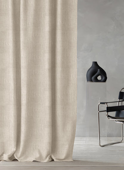 Elora Textured Room Darkening Curtains | Off White | Set of 2