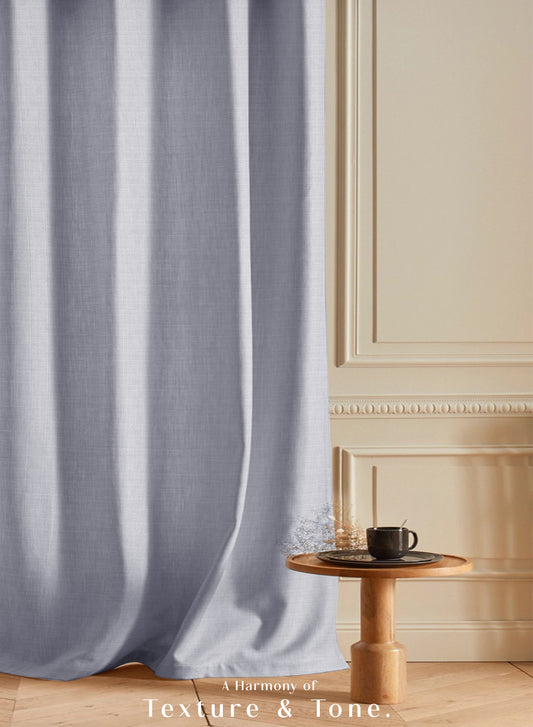 Cocoon Minimal Texture Blackout Curtains | Modern Aesthetic & Total Light Block | Echo Blue | Set of 2 | Fully Customizable