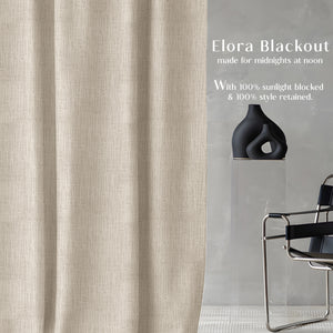 Elora Textured Blackout Curtains | Minimal Design & Total Light Block | Off White | Set of 2 | Fully Customizable