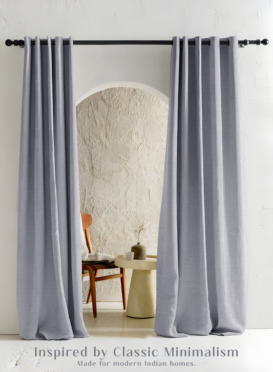 Cocoon Minimal Texture Blackout Curtains | Modern Aesthetic & Total Light Block | Echo Blue | Set of 2 | Fully Customizable