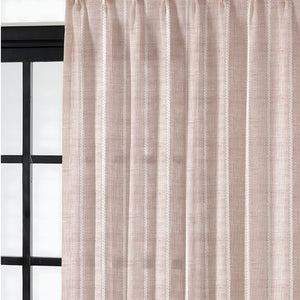 Evok Striped Sheer Curtains | Subtle Stripes & Soft Light Filter | Dark Beige | Set of 2 | Fully Customizable