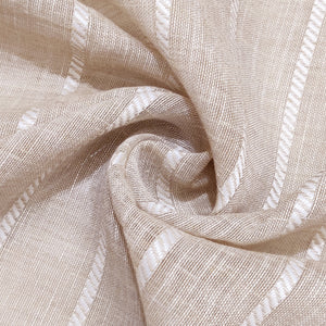 Evok Striped Sheer Curtains | Subtle Stripes & Soft Light Filter | Dark Beige | Set of 2 | Fully Customizable