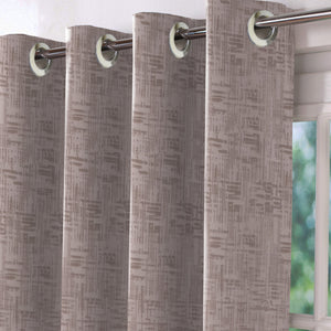 Elwana Jacquard Blackout Curtains | Brown | Set of 2 (Pattern 2)