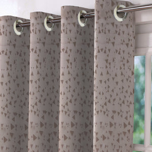 Elwana Jacquard Blackout Curtains | Brown | Set of 2 (Pattern 3)