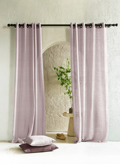 Amore Plain Sheer Curtains | Ash Brown | Set of 2