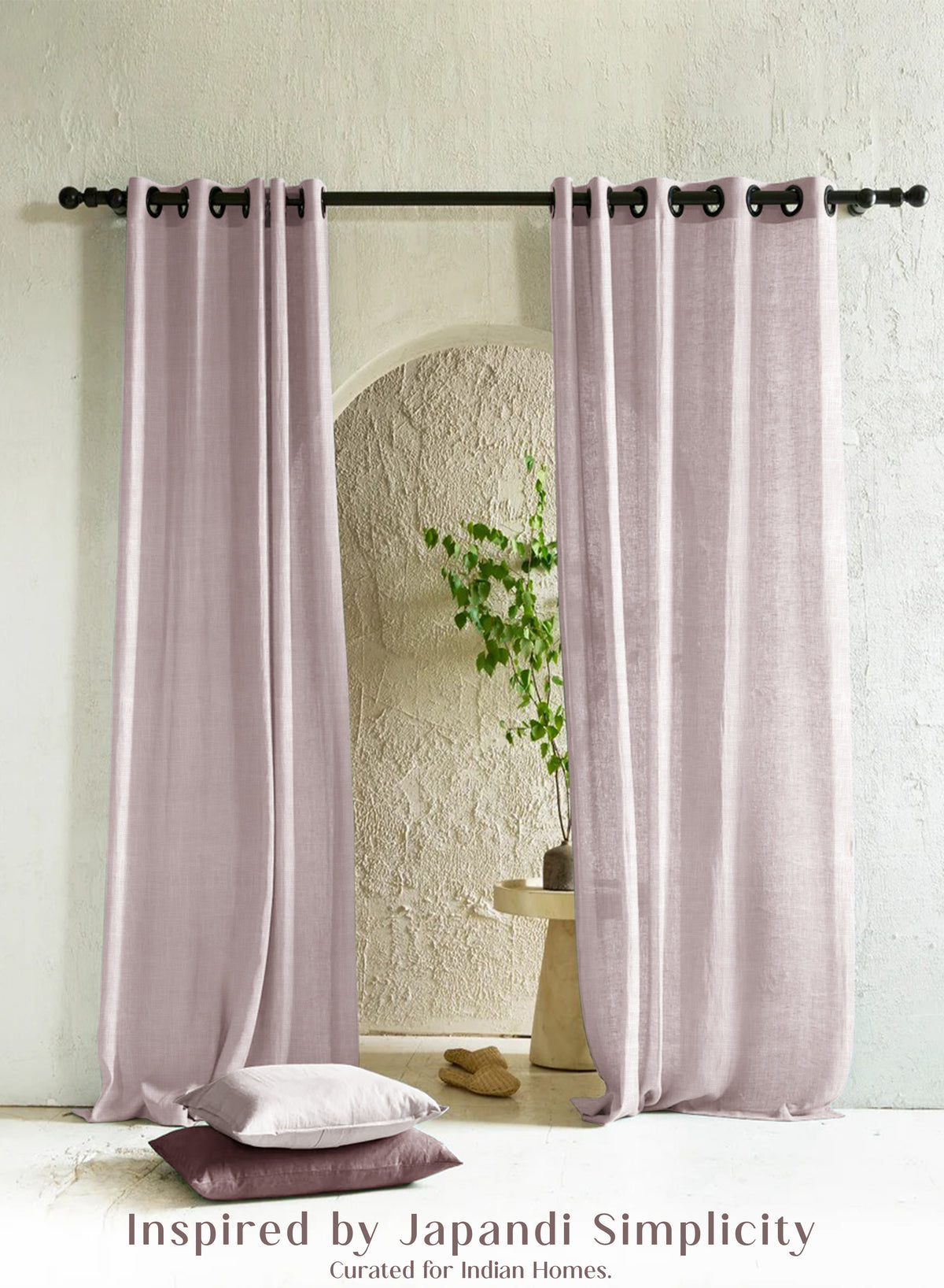 Amore Plain Sheer Curtains | Airy Elegance & Soft Light Filter | Ash Brown | Set of 2 | Fully Customizable